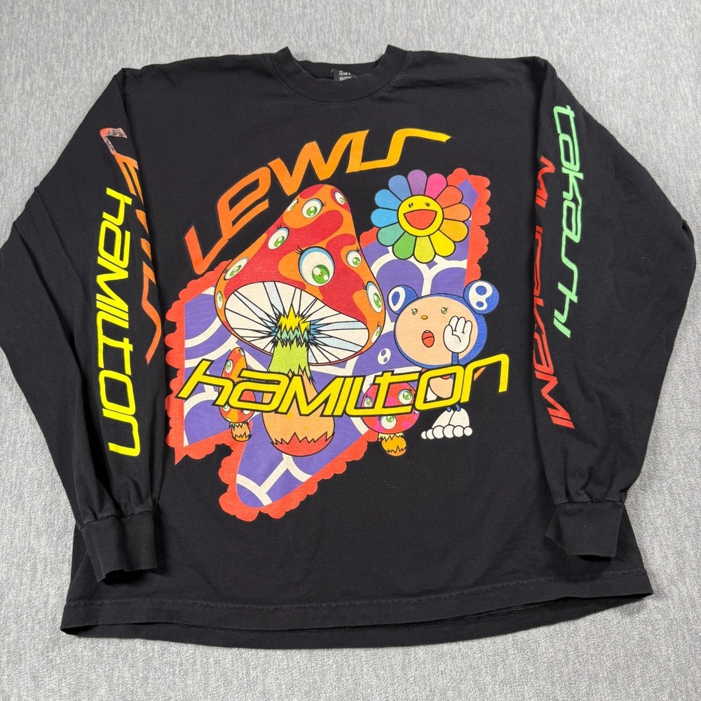 Four Four Shirt Mens L Black Lewis Hamilton Takashi Murakami Las Vegas F1 Tee
